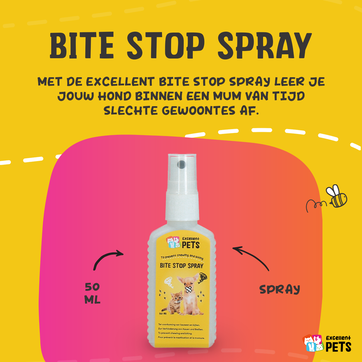 Excellent Pets Bite Stop Spray 50 ml 2026 Excellent Pets Bite Stop Spray 50 ml - Afbeelding 3