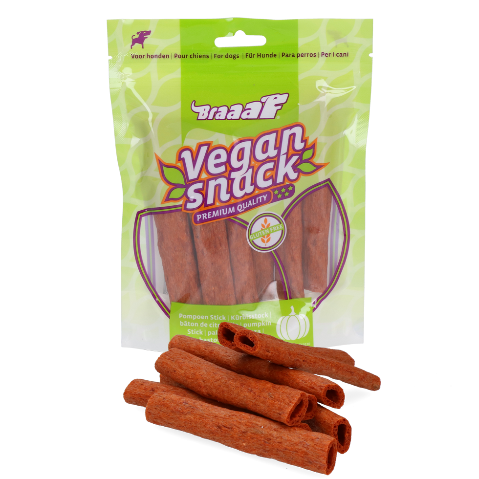 Braaaf Vegan Snack Pompoen Stick - 12 cm 2026 Braaaf Vegan Snack Pompoen Stick - 12 cm