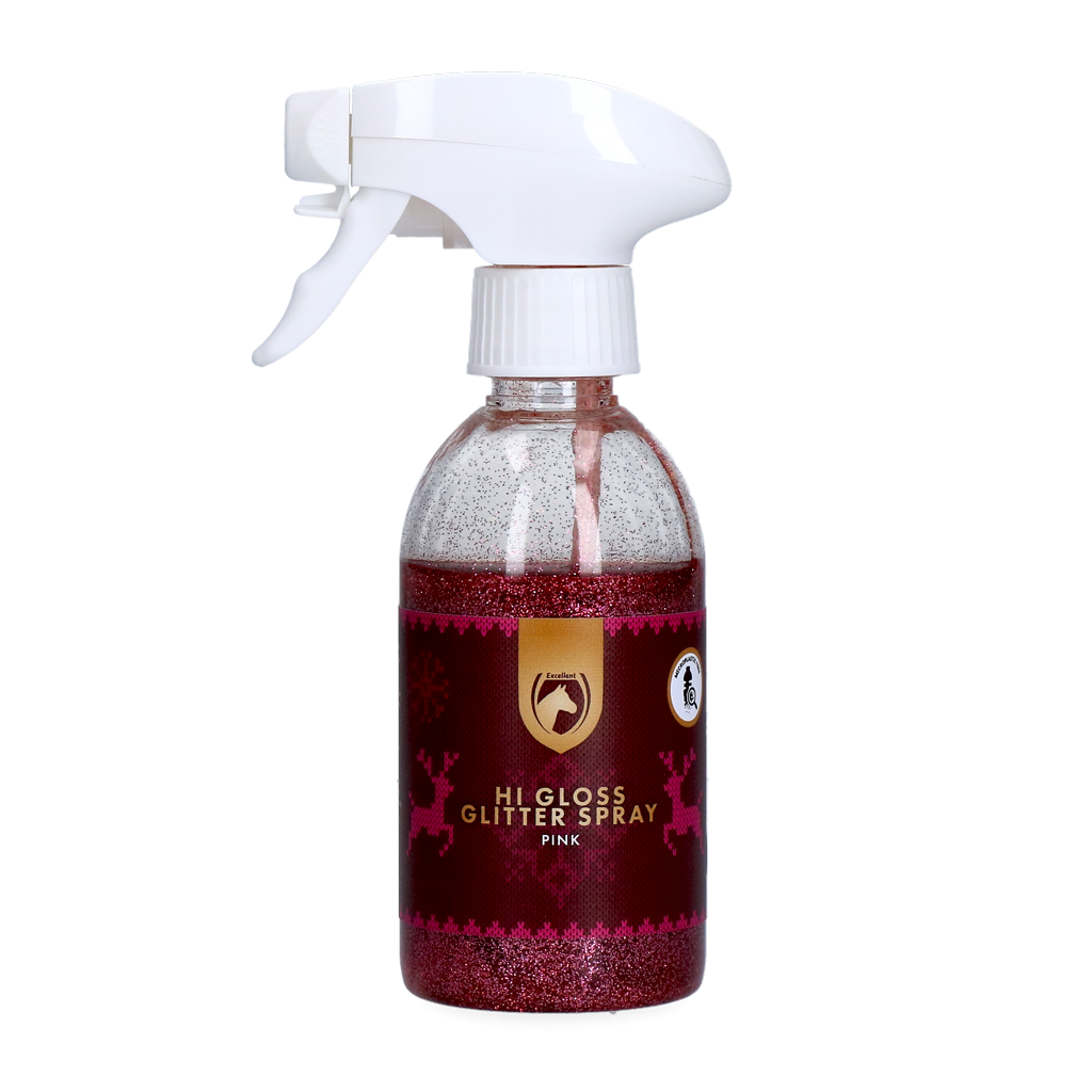 Excellent Horse Christmas Hi Gloss Glitter Spray Roze 250 ml 2026 Excellent Horse Christmas Hi Gloss Glitter Spray Roze 250 ml