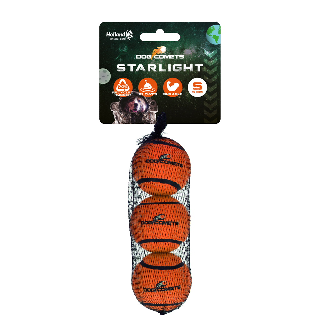 Dog Comets Tennisbal Starlight S Oranje (3-pack) 2026 Dog Comets Tennisbal Starlight S Oranje (3-pack)
