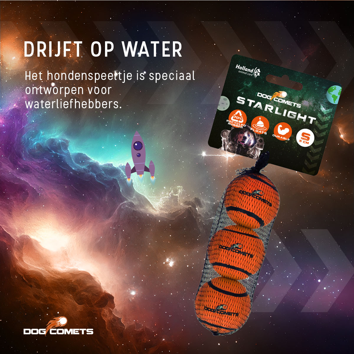 Dog Comets Tennisbal Starlight S Oranje (3-pack) 2026 Dog Comets Tennisbal Starlight S Oranje (3-pack) - Afbeelding 6