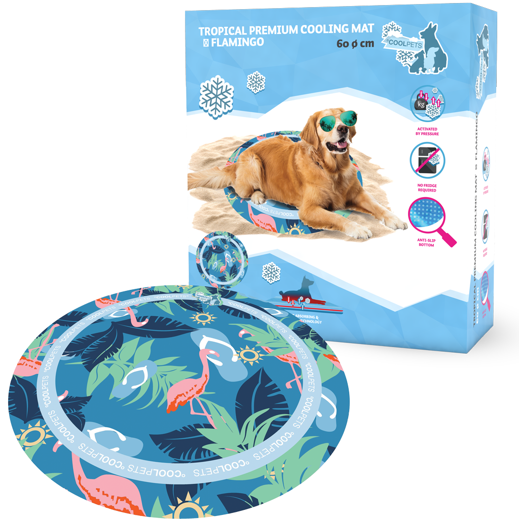 CoolPets Tropical Premium Cooling Mat Flamingo 2026 CoolPets Tropical Premium Cooling Mat Flamingo