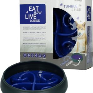 Eat Slow Live Longer Tumble Feeder Blauw