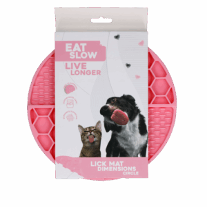Eat Slow Live Longer Lick Mat Dimensions Circle Roze
