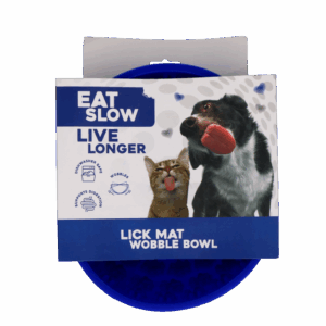 Eat Slow Live Longer Lick Mat Wobble Bowl Blauw