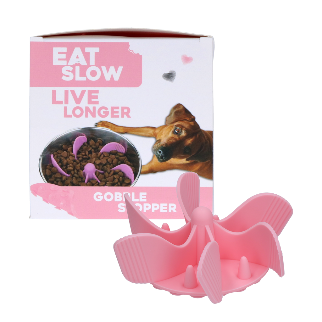 Eat Slow Live Longer Gobble Stopper Roze M 2026 Eat Slow Live Longer Gobble Stopper Roze M