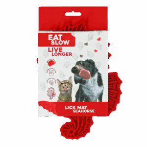 Eat Slow Live Longer Lick Mat Seahorse Rood