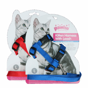 Pawise Kitten Harness With Leash Red/Blue L