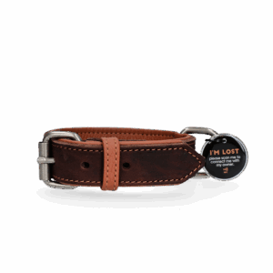Spotted! Pro Leren Halsband Bruin 2,5 x 45 cm