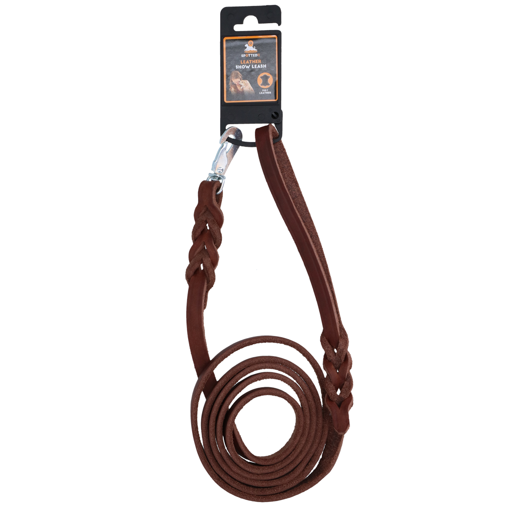 Spotted! Pro Leren Showlijn Bruin 1,6 x 180 cm (Kliphaak) 2026 Spotted! Pro Leren Showlijn Bruin 1,6 x 180 cm (Kliphaak) - Afbeelding 2