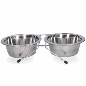 Voer en drinkbak RVS met standaard Ø 16 cm (750 ml)